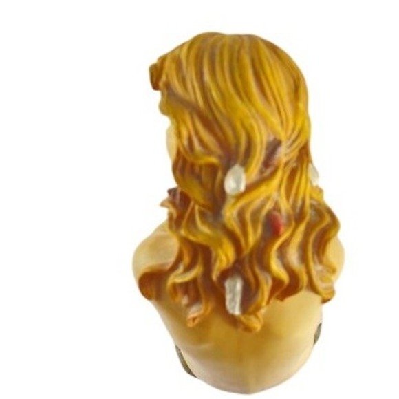 Mermaid Figurine Sitting on Rock Shells Iridescent Green Tail Statue 12 inch - Picture 6 of 10